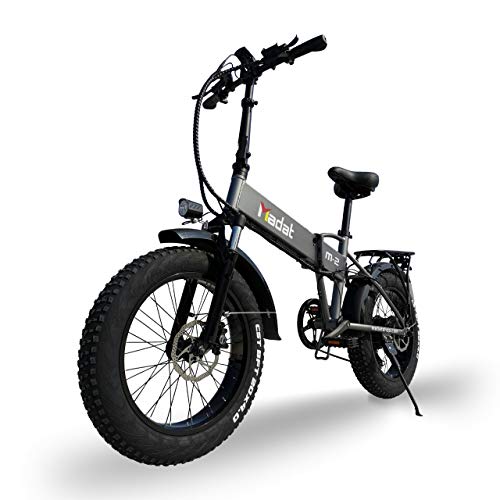 Madat-2 20 Zoll E-Bike E-fatbike mit 500w Qihang Motor 12,8 Ah Akku Hydraulisch bremsen Schimano Gang Flatbar E-fahhrad Schnee E-Bike Off Road Bike 3 Mode Drive ohne Pedal,mit Pedal,und zusammen
